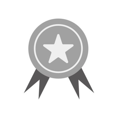 Gümüş Ödül. Gümüş rozet. Vektör.