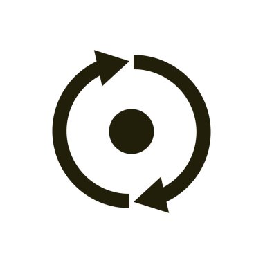 Bir noktanın etrafında dönen bir ok. Vektör.