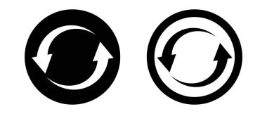 Dönen ok simgesi ayarlandı. Geri dönüşüm ve yeniden yükleme. Düzenlenebilir vektörler.