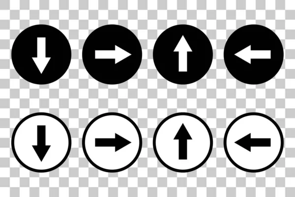 Set Left Right Arrow Icons Transparent Background Vector — Stock Vector