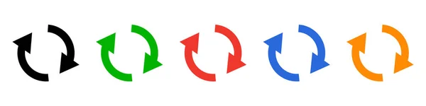 Symbolsatz Für Recyclingmarken Synchronisieren Und Aktualisieren Vektoren — Stockvektor