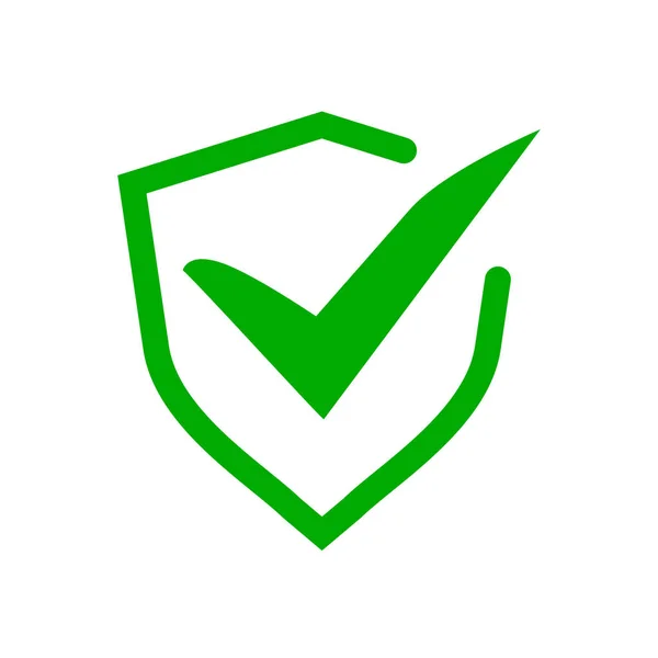 Marca Verificação Escudo Segurança Autenticação Vetor —  Vetores de Stock
