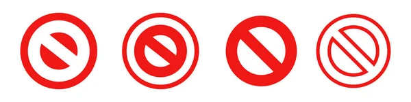 Stop Sign Icon Set Forbidden Icons Vector — Stock Vector