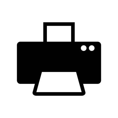 Basit bir yazıcı simgesi. Matbaa baskı yapıyor. Düzenlenebilir vektör.