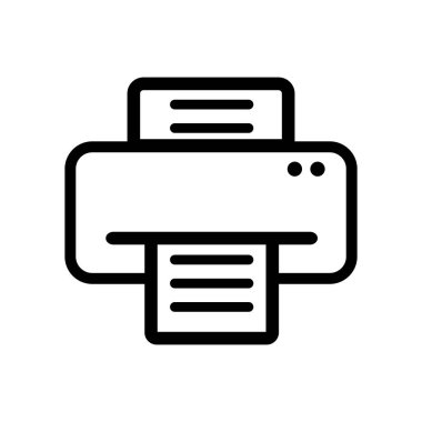Basit bir yazıcı simgesi. Yazdırma makinesi. Düzenlenebilir vektör.