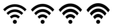 Farklı şekillerde kablosuz internet ve radyo dalgaları. Düzenlenebilir vektör.