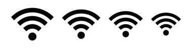 Farklı boyutlarda kablosuz internet simgeleri. Düzenlenebilir vektör.
