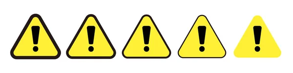 Conjunto Iconos Precaución Símbolos Advertencia Vector Editable — Vector de stock