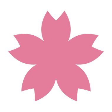 Pembe kiraz çiçeğinin siluet simgesi. Düzenlenebilir vektör.