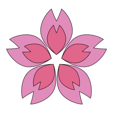 Kiraz çiçeği. Japon sakura ikonu. Düzenlenebilir vektör.