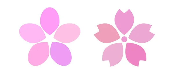 五彩缤纷的樱花图标集 可编辑矢量 — 图库矢量图片