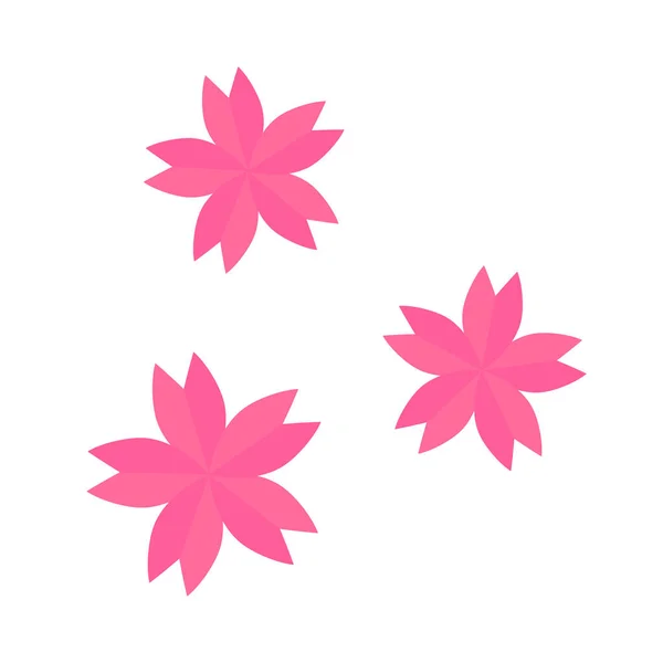 Różowe Ikony Kwiatów Wiśni Wektor Edytowalny — Wektor stockowy