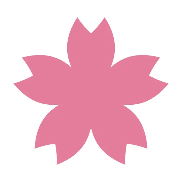 Ikona Sylwetki Różowego Kwiatu Wiśni Wektor Edytowalny — Wektor stockowy