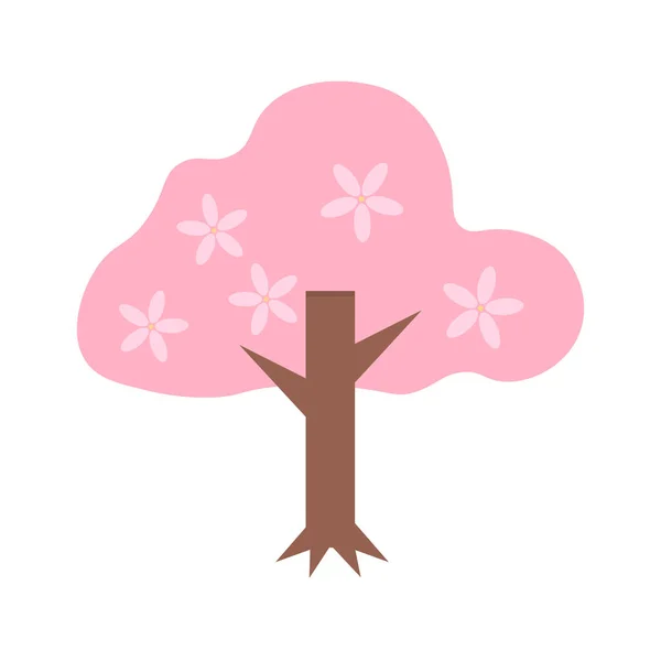 Cherry Blossom Tree Editable Vector — Stock Vector