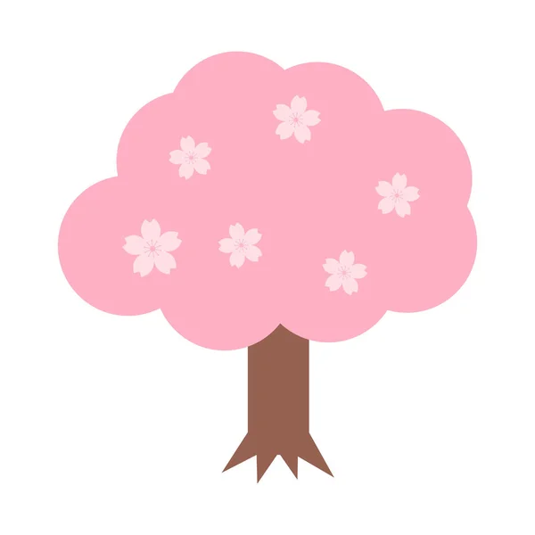 Wiśniowe Drzewo Wiosna Japonii Wektor Edytowalny — Wektor stockowy