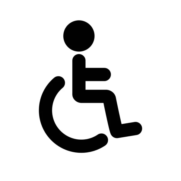 Tekerlekli Sandalye Ikonu Tekerlekli Sandalyede Park Yeri Tabelası Düzenlenebilir Vektör — Stok Vektör
