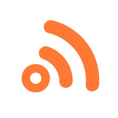Turuncu radyo ikonu. Wi-Fi ve RSS için iletişim simgesi. Düzenlenebilir vektör.