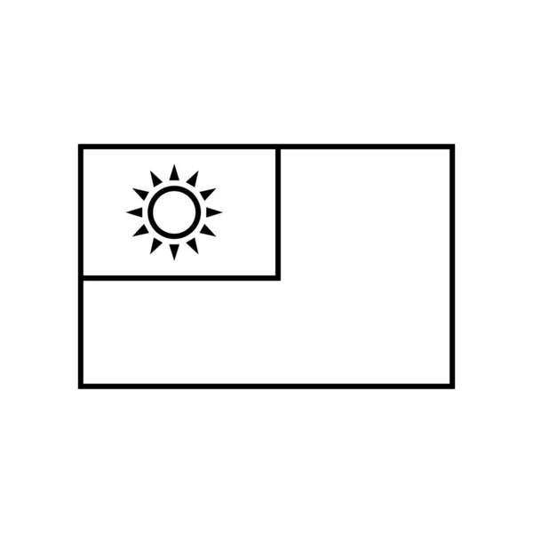 Simple Icône Drapeau Taiwan Vecteur Modifiable — Image vectorielle