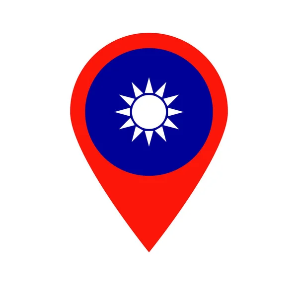台湾旗地図ピン 台湾の所在地 編集可能なベクトル — ストックベクタ