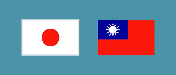 Σετ Ιαπωνικών Και Ταϊβανέζικων Σημαιών Επεξεργάσιμο Διάνυσμα — Διανυσματικό Αρχείο