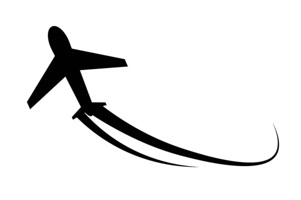 Ikona Sylwetki Wznoszącego Się Samolotu Wektor Edytowalny — Wektor stockowy