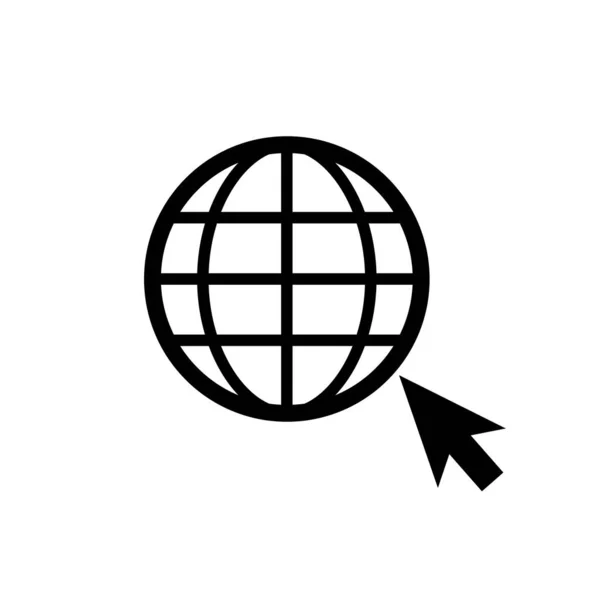 Tarayıcı simgesi ve fare imleç simgesi. İnternet araması. Şebeke. Düzenlenebilir vektör.