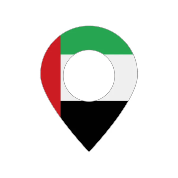 Pin Mapa Bandera Los Emiratos Árabes Unidos Vector Editable — Archivo Imágenes Vectoriales