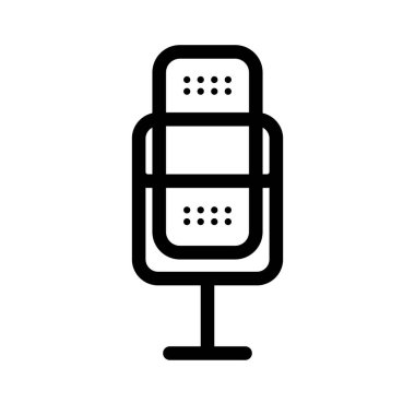 Mikrofon simgesi. Konuşmacı. Ses ve ses sembolü. Düzenlenebilir vektör.