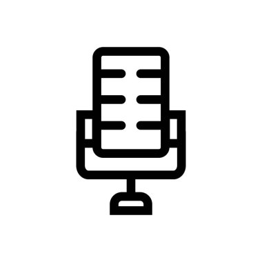 Hoparlör ve mikrofon sembolü. Podcast mikrofonu. Düzenlenebilir vektör.