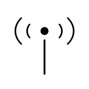 Radyo dalgaları için anten simgeleri. Cep telefonu. Düzenlenebilir vektör.