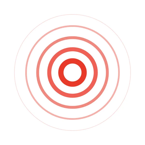 Звуковая Волна Линия Красных Колец Кругу Символ Крана Редактируемый Вектор — стоковый вектор