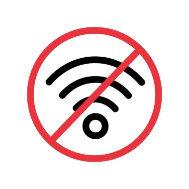 Wi-Fi bağlantısı yok. Düzenlenebilir vektör.