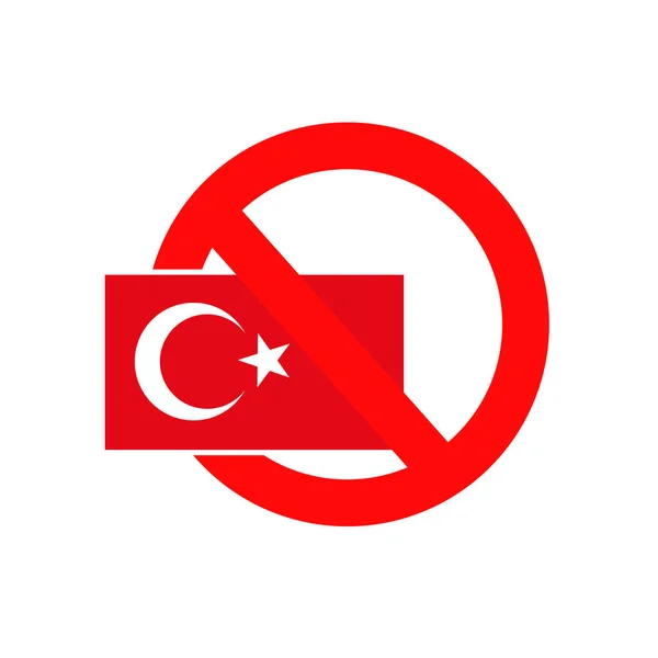 Znak Ostrzegawczy Flaga Turecka Kryzys Turcji Wektor Edytowalny — Wektor stockowy
