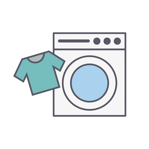 Ikoon Van Wasmachine Shirt Bewerkbare Vector — Stockvector