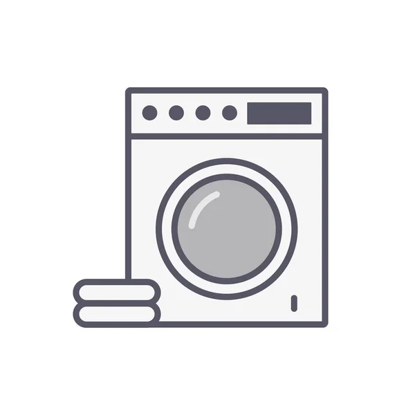 Wasmachine Handdoeken Bewerkbare Vector — Stockvector