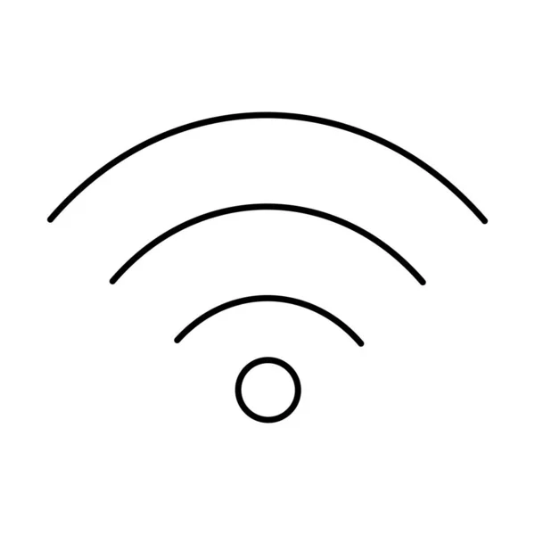 Ícone Wifi Fino Internet Comunicações Móveis Vetor Editável — Vetor de Stock