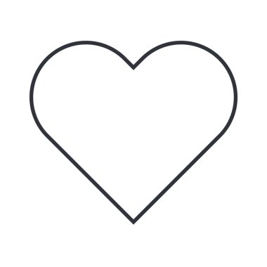 Basit kalp izi çizgisi. Düzenlenebilir vektör.