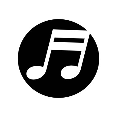 Yuvarlak bir nota logosu. Müzik sembolü simgesi. Düzenlenebilir vektör.