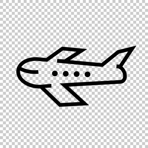 Airplane Icon Flight Isolated Transparent Background Editable Vector — Stock Vector