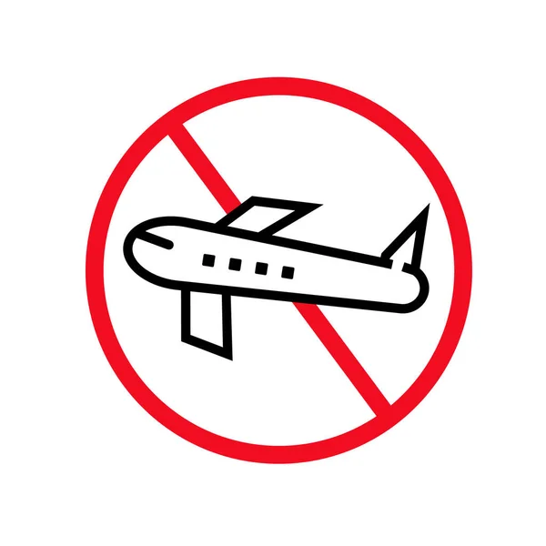 旅行限制 不允许有飞机可编辑矢量 — 图库矢量图片