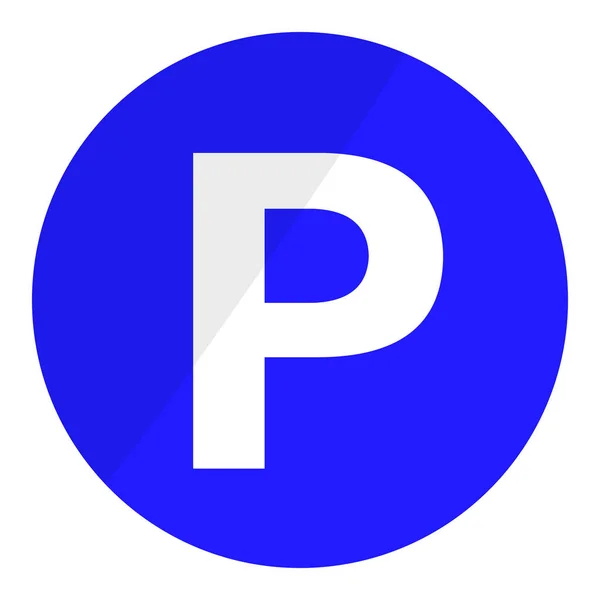 Parking Rond Simple Panneau Stationnement Vélo Vecteur Modifiable — Image vectorielle