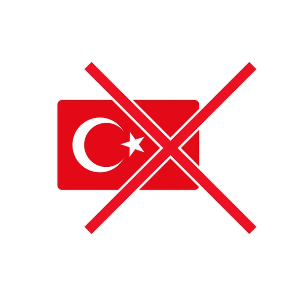 Marca Turquía Marca Cruzada Prohibición Regulación Vector Editable — Vector de stock