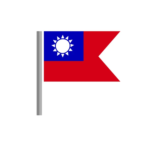 Moderne Taiwanesische Flagge Republik China Editierbarer Vektor — Stockvektor
