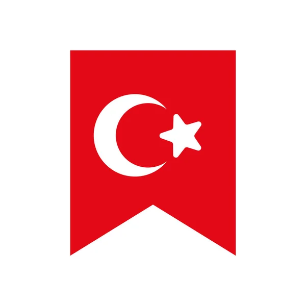 Ícone Elegante Bandeira Turca Vetor Editável — Vetor de Stock