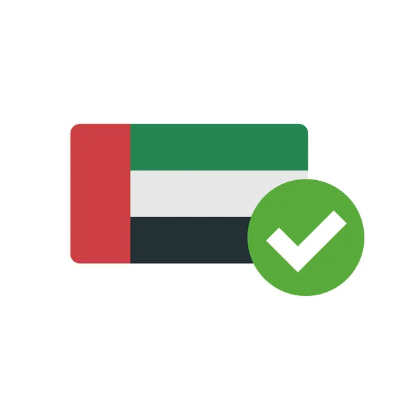Emiratos Árabes Unidos Bandera Marca Verificación Vector Editable — Vector de stock