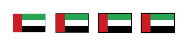 Conjunto Iconos Bandera Los Emiratos Árabes Unidos Con Diferentes Tamaños — Archivo Imágenes Vectoriales