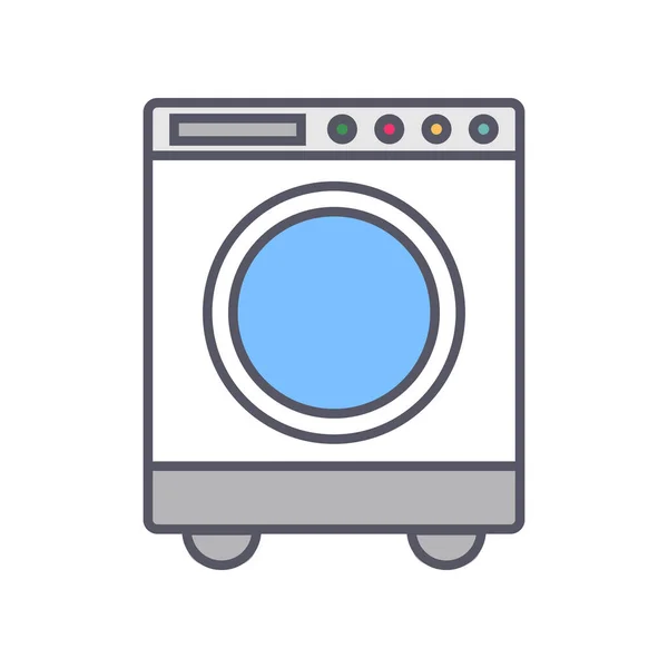 Modern Front Loader Washing Machine Washer Laundry Editable Vector — Stock Vector