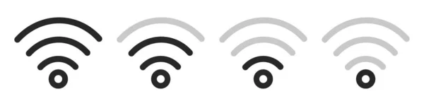 4つの異なる信号強度を持つWi Fiアイコン ネットワークアイコン 編集可能なベクトル — ストックベクタ