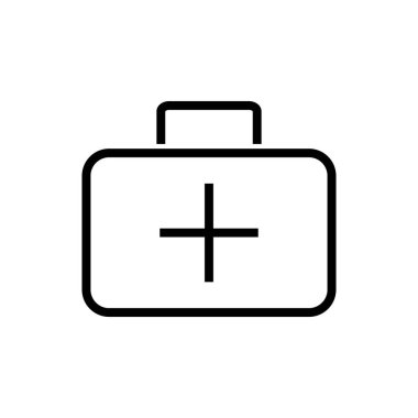 Tıbbi Kutu Simgesi. İlk yardım çantası. Düzenlenebilir vektör.