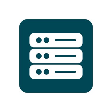 Kare sunucu simgesi. Web sunuculuğu. Bulut deposu. Düzenlenebilir vektör.